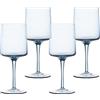 Navaris Bicchieri Vino Set da 4-4X Calici Vino Rosso Bianco - Calice Quadrato con Fondo Piatto - Bicchieri Vetro Blu per Acqua Aperitivo Birra Dolce