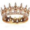 AROWRO Corona da sposa rotonda in cristallo, corona da regina, tiara barocca, scintillante, con strass, costume da principessa, matrimonio, ballo, compleanno, concorso, festa, decorazione per torta di
