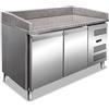 Ristosubito Banco pizza refrigerato EKF in acciaio inox AISI 201 Modello PZ2600TN Ventilato 2 porte refrigerate
