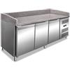 Ristosubito Banco pizza refrigerato EKF in acciaio inox AISI 201 Modello PZ3600TN Ventilato 3 porte refrigerate