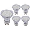 HCFEI Lampadina LED GU10, 3 W, 400 lm, senza tremolio, AC 100 - 240 V, SMD LED faretto 120° classico, sostituisce lampadine alogene da 45 W (5 - bianco freddo 5000 K)