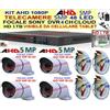 KIT 1080P VIDEOSORVEGLIANZA AHD 4 TELECAMERE 5MP 48LEDFOCALE SONY+DVR+CAVI+HD1TB