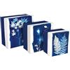 Clairefontaine 83514C - Cyanotype, Set de 3 boîtes gigognes carrées 25x25x12 cm, 20x20x11cm, et 16x16x10 cm