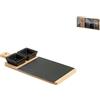 H&H 50397 Tagliere in Ardesia e Bambu' con 2 Coppe in Ceramica