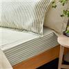 SYNYEY Lenzuolo con angoli in cotone a righe melange Yard Hebden - Singolo - Foresta