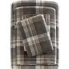 WOOLRICH Set di lenzuola in cotone con stampa di charms, 100% flanella di cotone, lenzuola calde e sfocate, set di biancheria da letto king size, con tasca con angoli per materassi fino a 35,6 cm, a