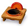 Pentole Agnelli Linea Ghisa COGHSWS10000 Supporto in Legno per Mini Casseruola, Tondo, Acciaio