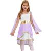 Aislor Vestito Dea Greca Bambina Costume Antica Romana con Corona di Foglie d'Oro Tunica Toga Senza Manica Abito da Principessa Cosplay di Halloween Carnevale Lanvanda 5-6 anni