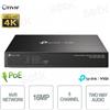 VIGI NVR1008H-8MP - NVR Network TP Link 8 canali PoE+ VIGI NVR1008H-8MP 4K HDMI 16MP H.265+ 1 x SATA