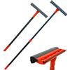 DERPOL - Spazzola lavavetri telescopica con spugna a rete e tergivetro in gomma - manico telescopico 0,95 metri - Larghezza spugna 20 cm - pulivetro per auto, camper, camion - pulizia vetri e finestre