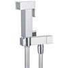 OGOMONDO Kit Idroscopino Wc Doccetta Ottone Portatile Shut-Off Monogetto Azionamento a Leva (1, Cromato Quadro)