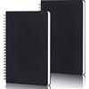 Yarotm Quaderno a Quadretti A5-2 Pezzi Nero Quaderni a Spirale - 14x21cm Block Notes A5-100g/m² Carta Taccuino Appunti - 120 Pagine/60 Fogli Quaderni a Quadretti 5mm Notebook A5