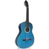 Strumentimusicalitop Chitarra Classica Blu 4/4 Amplificata Elettrificata 5b Accordatore integrato