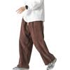 ORANDESIGNE Pantaloni di Velluto a Coste degli Uomo Autunno Invernali Larghi Pantaloni con Elastico in Vita Pantaloni Termici con Tasche Casual Pants Lunghi Pantalone Gamba Larga Retro C Marron L