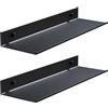 Dokeno Scaffale da Parete Metallo Nero, Mensole da Muro 40 cm 2 Pezzi, Libreria da Parete Sospesa, Organizzatore Doccia Senza Fori, Scaffali da Muro per Bagno, Camera, Ufficio, Cucina