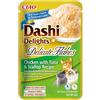 INABA Dashi Delights Delicate Flakes, Delicati Fiocchi in Brodo di Pollo con Tonno e Capesante - Cibo Umido per Gatti, Snack per Gatti Con Proteine, Ingredienti Naturali - Pasto Complementare, 1x40gr