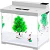 AQQA Set completo per acquario, illuminazione a LED in 4 colori, doppio sistema di filtraggio, pompa e mangime per pesci, 9 l