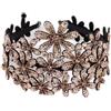 Baoblaze Cerchietto per capelli con fiori Cerchietto con strass scintillanti con copricapo a denti per amici, compleanni, matrimoni, riunioni di