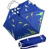 iX-brella Mini ombrellone per bambini Safety Reflex extra leggero, dinosauro, 95 cm, Ombrello tascabile apribile