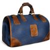 Handadsume Tela resistente all'acqua + Cuoio genuino Borsa da viaggio Tote Borsa da palestra Duffle Valigia Borsa per il weekend Per gli uomini Maschio FB8151 (Blu)