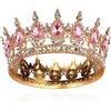 AROWRO Corona da donna, completa, rotonda, diadema di cristallo, corona barocca, tiara sparkly, strass, da principessa, per matrimonio, ballo, compleanno, pageant, decorazione per torta di carnevale