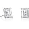 Namana Orecchini Argento Sterling 925 a Bottone con Zirconia Cubica Taglio Smeraldo per Donna e Ragazza
