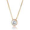 inSCINTILLE Punto Luce Collana Donna Argento 925 a Cipollina con Pietra di Zirconia Cubica (Catena Oro - Diametro: 5 mm)