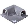 Xasbseulk Tappeto a tunnel per gatti, giocattolo per gatti con palla sospesa, lavabile, per interni, con palla di peluche, tunnel quadrato per gatti, cuccia per cani