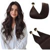 Rich Choices Microring Extensions Capelli Veri 40cm #1 Lacca Nera 50 Fili/Confezione Micro Loop Extensions Capelli Micro Extension Capelli Umani Remy Natural Hair Thickening