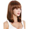WIG ME UP - VK-1-27MB Parrucca donna Corta Altezza spalle Bob lungo Frangetta Liscia Castano ramato chiaro Castano rossiccio