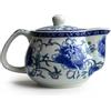 Liang baobao Piccola teiera in porcellana, 260 ml, con infusore in acciaio inox, classica cinese Penoy Flower (Penoy blu e bianco)