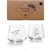 GIN 42 Bicchieri gin tonic - Set regalo da 2 con detti tipici del gin | 2 x 400 ml | Calici gin tonic | 2 Bicchieri | Idea regalo per donna e uomo