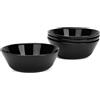 LaGlint Set di 4 Ciotola per Cereali in Vetro Opalino 473ml, Adatte per Lavastoviglie e Microonde, Nero per Riso Insalata Minestra