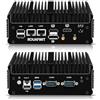 ROUAFWIT Mini PC Industrial Fanless 12th Gen N100, 16G RAM 256G M.2 NVME SSD Micro Desktop Computer Ufficio PC, Dual i226V 2.5GbE Lan, 2 COM, WiFi/BT, 3 Display