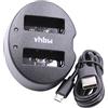 vhbw caricabatterie USB duale compatibile con Olympus OM-D E-M10, E-M10 II, E-M10 Mark II camera - Stazione di carica, indicatore di carica