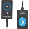 Agatige Adattatore per Caricabatterie Wireless di Tipo C da 2 Pezzi, Ricevitore di Ricarica Qi con Adesivo Autoadesivo Ultra Sottile per Telefono Cellulare