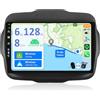 YUNTX [6GB+128GB] Android 14 Autoradio für Jeep Renegade 2015-2018-[Integriertes CarPlay/Android Auto/DSP/GPS]-9"IPS 2.5D-Kamera+MIC-DAB/Mirror Link/Bluetooth 5.0/360 Kamera/Lenkradsteuerung