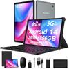FLYCOAY 2K Tablet 10,4 Pollici, 4G LTE+5G WiFi, 36GB RAM+256GB ROM (2TB TF), Android 14 Tablet PC, Octa-Core 2.0 GHz, 2000 * 1200 FHD, 8000mAh, 13MP+8MP, GPS/BT5.0, Tablet con tastiera, ecc (Grigio)