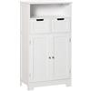 kleankin Mobile Bagno Multiuso Salvaspazio, Armadietto da Bagno con Armadietto 2 Ante, Mensola e 2 Cassetti Regolabili, 60x30x108.8cm, Bianco