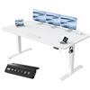 JUMMICO Scrivania Regolabile in Altezza, Scrivania Regolabile Elettrica con Smart Panel da caricatore USB, Scrivania in Piedi con Funzioni di Memoria, Standing Desk 180 x 80 cm, Bianco