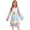 Aislor Vestito Dea Greca Bambina Costume Antica Romana con Corona di Foglie d'Oro Tunica Toga Senza Manica Abito da Principessa Cosplay di Halloween Carnevale Azzurro 5-6 anni