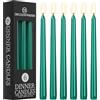 DECO EXPRESS Candele Lunghe Pacco da 6/10/15/50 - 8 Ore Lunga Durata per Candelabro Non Profumato (Pino Metallizzato - Confezione da 6)