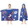 decalsweet 100% Cotone Poncho da Bagno per Bambini Morbido e Assorbente, Asciugamano da Spiaggia per Bambini con Cappuccio, Telo Mare Accappatoio, Accappatoio Piscina Doccia per Ragazza Ragazzi (Dinosauro Blu)