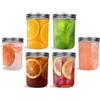 Torchesy 6pcs Mason Jar 8oz Barattoli Vetro Con Coperchio Barattoli Conserve Per Marmellata Fatta In Casa Pomodori Cetrioli Miele Durante La Notte Avena Gelatina Frutta Conservazione Degli Alimenti 250ml (8OZ