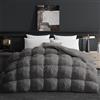 Deodar Piumino in Piuma d'Oca Matrimoniale Invernale, 220X240cm Per 4 Stagioni, Tessuto Puro Cotone Biologico, Lavabile, Approvato Öko-Tex e RDS, 420 gr/m², Grigio Scuro