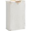 Yolistar Cesto Portabiancheria 40×56×27 cm, Portabiancheria Pieghevole in Tessuto, con Manico in Legno, alvaspazio, Cesta Biancheria in Tessuto per Camera Soggiorno Bagno e Viaggio(Beige)