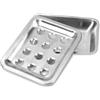 Gosknor Porta Sapone con Vaschetta Scolo, Grande Portasapone Acciaio Inox Doppio Strato con Vassoio Drenaggio Resistente Portasapone con Vassoio Drenaggio Lavello Cucina Lavabo Vasca Bagno(Argento)