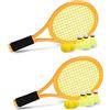 Crefotu Racchetta da tennis per bambini, racchetta da tennis in plastica da 17 pollici con 4 palline morbide e 6 volani per bambini, giochi sportivi all'aperto/al coperto per bambini