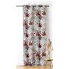 Linder - Tenda in tessuto Upcyclé - Tessuto e tinto in Francia - Stile Tropicale - Finitura occhielli colore canna di fucile - Colore Terracotta fondo bianco - Dimensioni 140 x 240 cm - Collezione