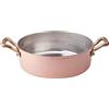 Pentole Agnelli ALCM106M36 Casseruola Bassa in Rame Martellato Stagnato con 2 Maniglie in ottone, 36 cm